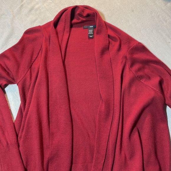H & M brick red open front, high low sweater. Long sleeve size M/L - Picture 2 of 4